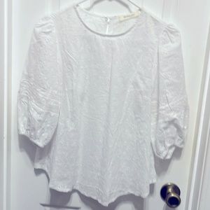Boho bright white eyelet blouse